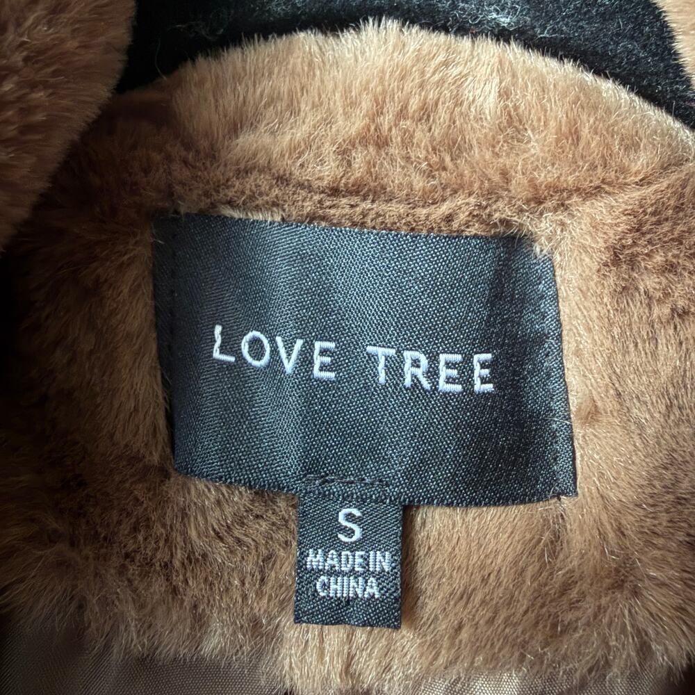 Love Tree Brown Faux Fur Teddy Coat Size S - Picture 4 of 6